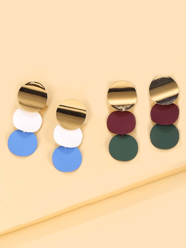 حلق دائري متدلي بألوان متعددة | شي ان