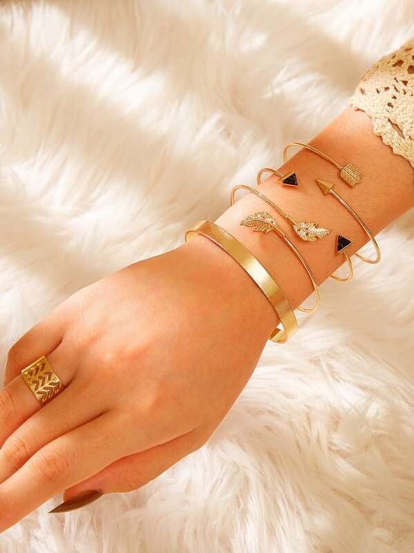 طقم اساور مع خاتم مكون من 5 قطع | شي ان