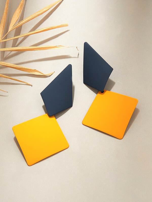 حلق هندسي متدلي بلونين | شي ان