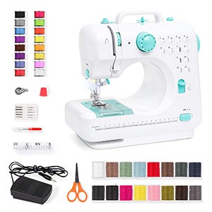 ماكينة خياطة | Best Choice Products Compact Sewing Machine, 42-Piece Beginners Kit, Multifunctional Portable 6V Beginner Sewing Machine w/ 12 Stitch Patterns, Light, Foot Pedal, Storage Drawer - Teal/