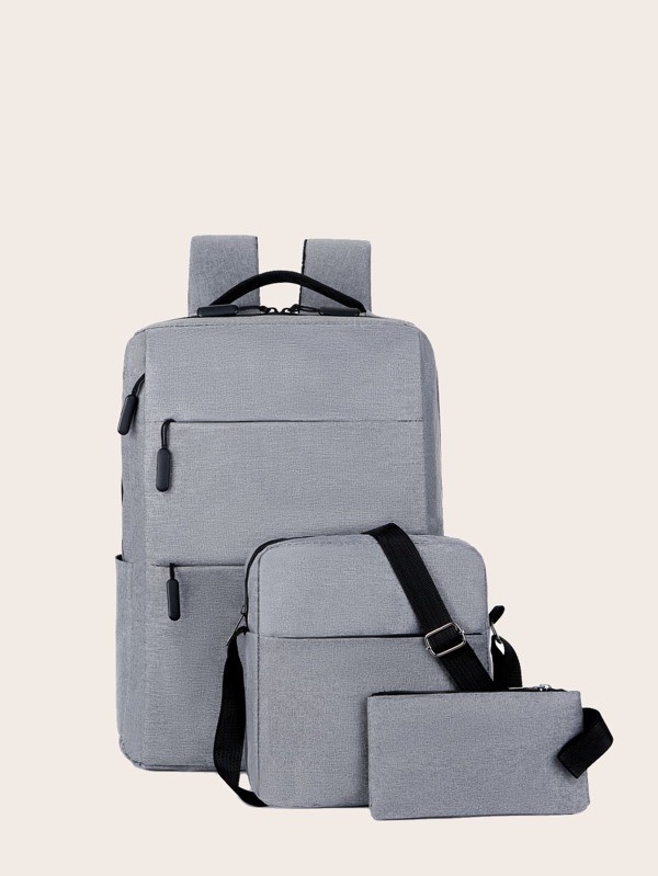 حقيبة ظهر رجالية بسيطة 3 قطع | شي ان