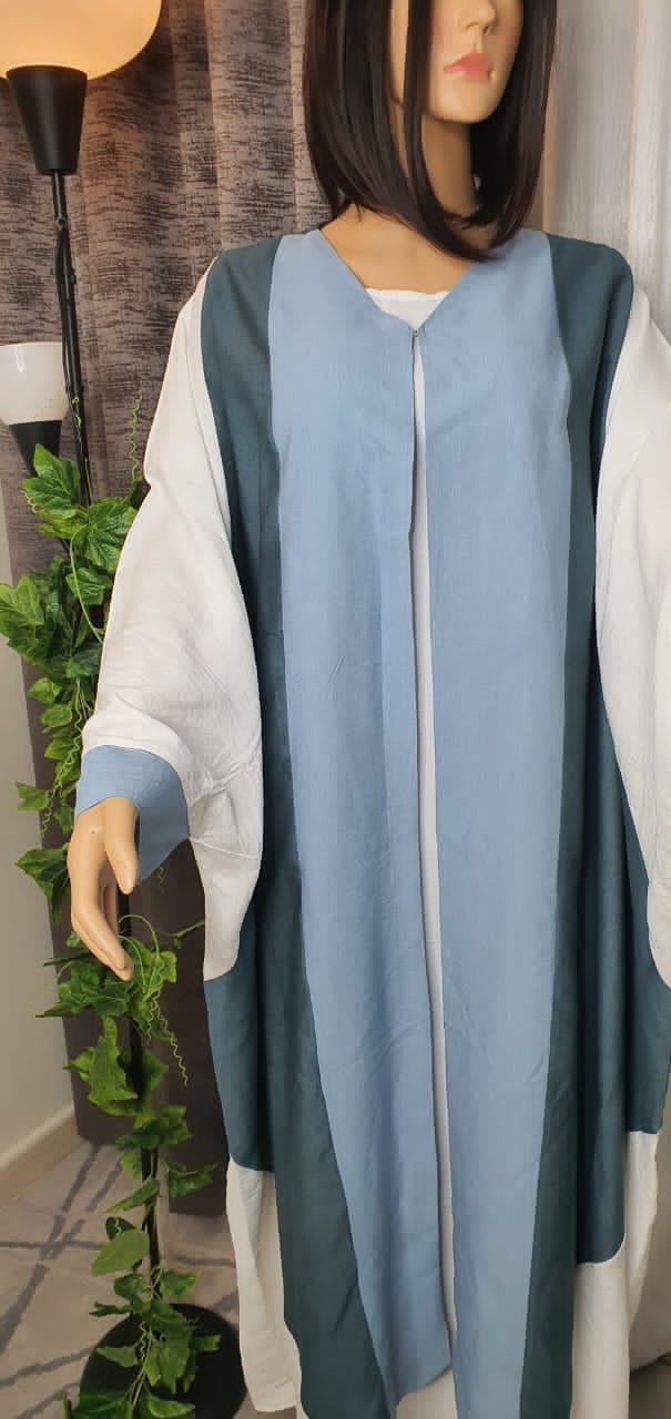 عباية ملونة مفتوحة من الامام بدون فستان داخلي | الوان متعددة