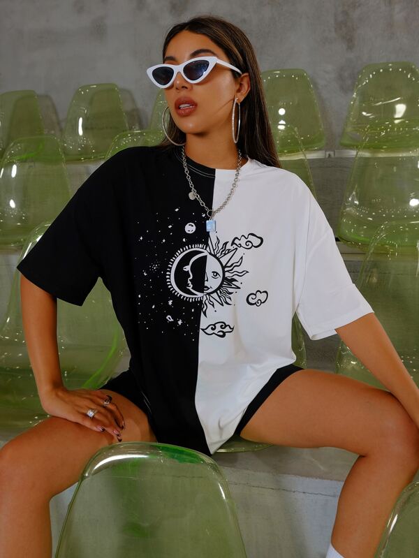 تي شيرت بأكتاف مكشوفة من كولور بلوك |شي ان