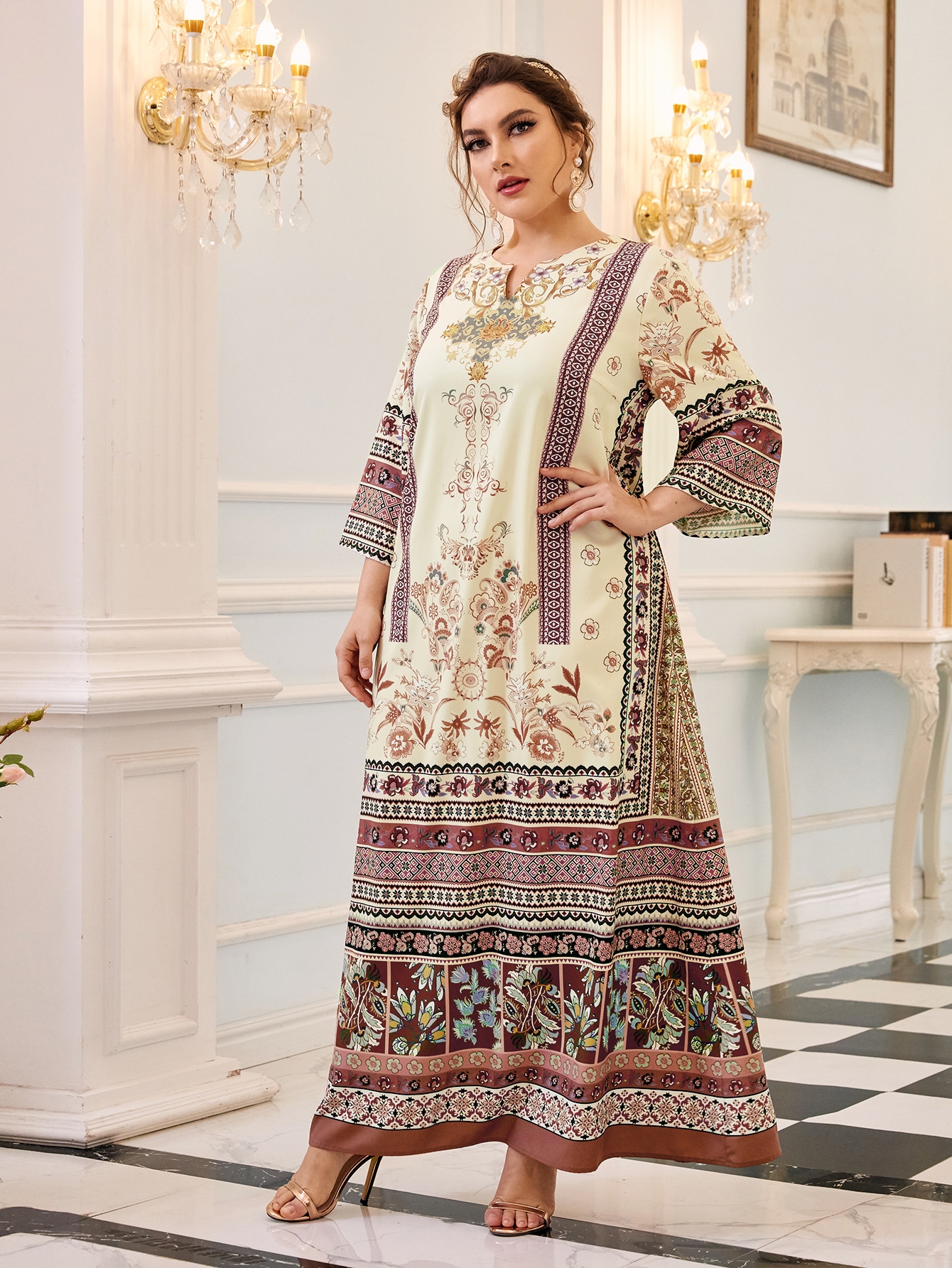 فستان ملون مقاسات كبيرة | شي ان