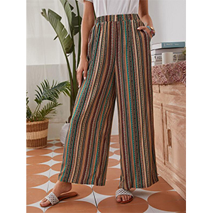 بنطلون ملون واسع بخصر مطاطي ومقاسات مختلفة | شي ان