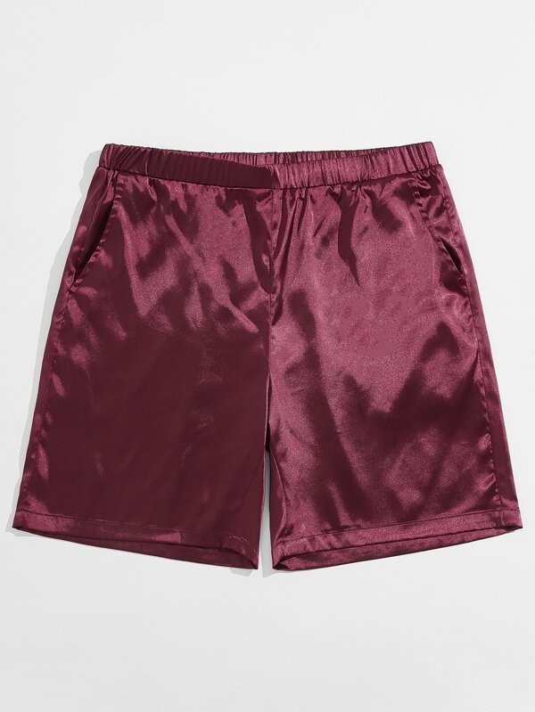 شورت رجالي سادة من الساتان | شي ان