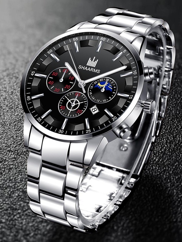 ساعة رجالية كوارتز ذات قرص ثلاثي | شي ان