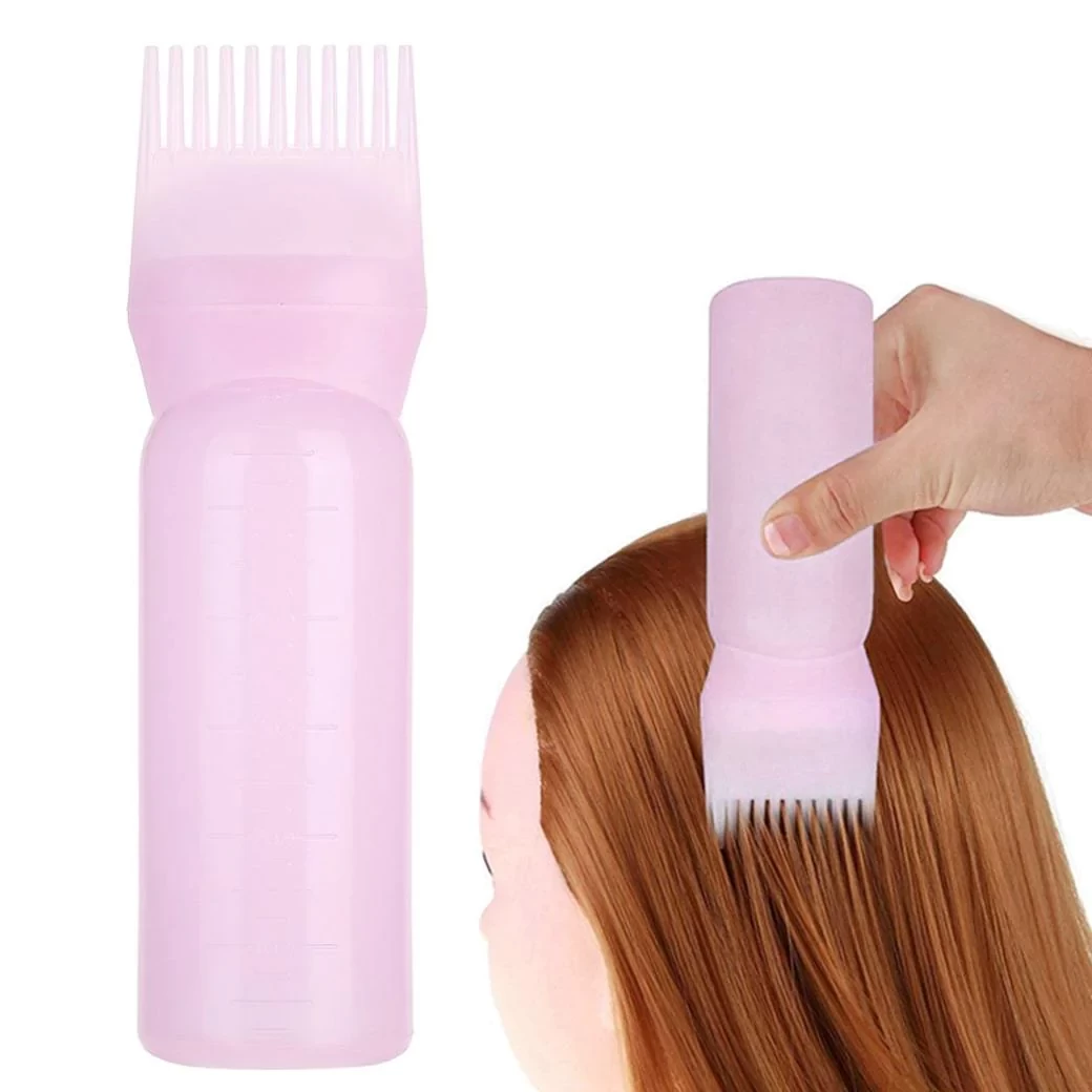 علبة توزيع الزيت مع مشط شعر