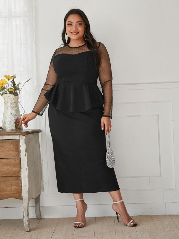 فستان دانتيل أنيق مقاس كبير | شي ان