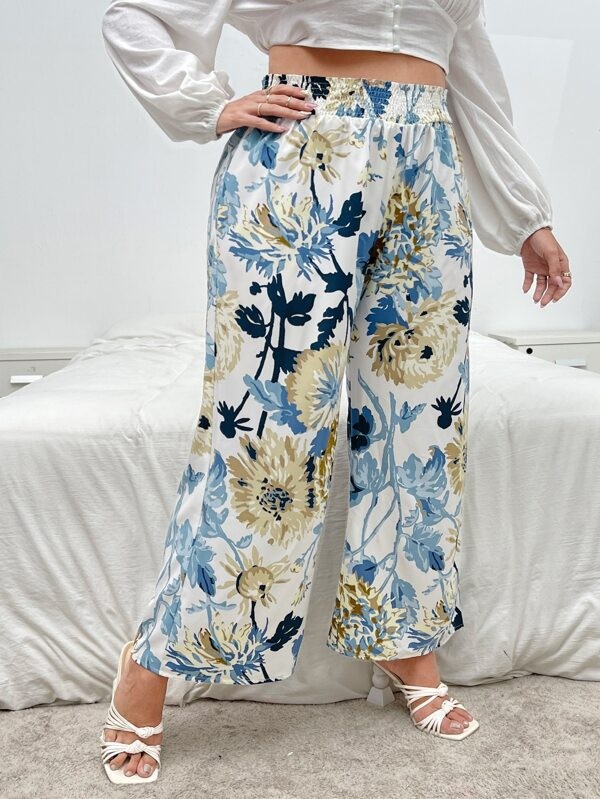 بنطلون واسع الساق من الأزهار بألوان متعددة | شي ان