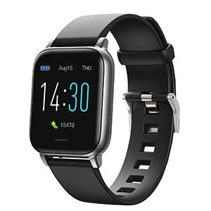 24HOCL ساعة ذكية تعقب اللياقة البدنية مع قياس درجة الحرارة ومراقبة معدل ضربات القلب 1.3 بوصة تعمل باللمس