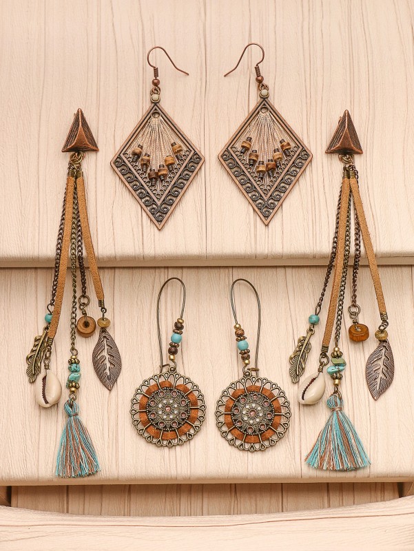 حلقان متدلية ملونة 3 قطع | شي ان