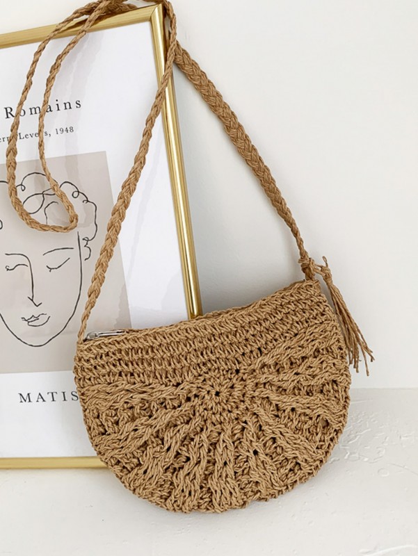 حقيبة من خيط الورق مزخرفة بشرشوبة | شي ان