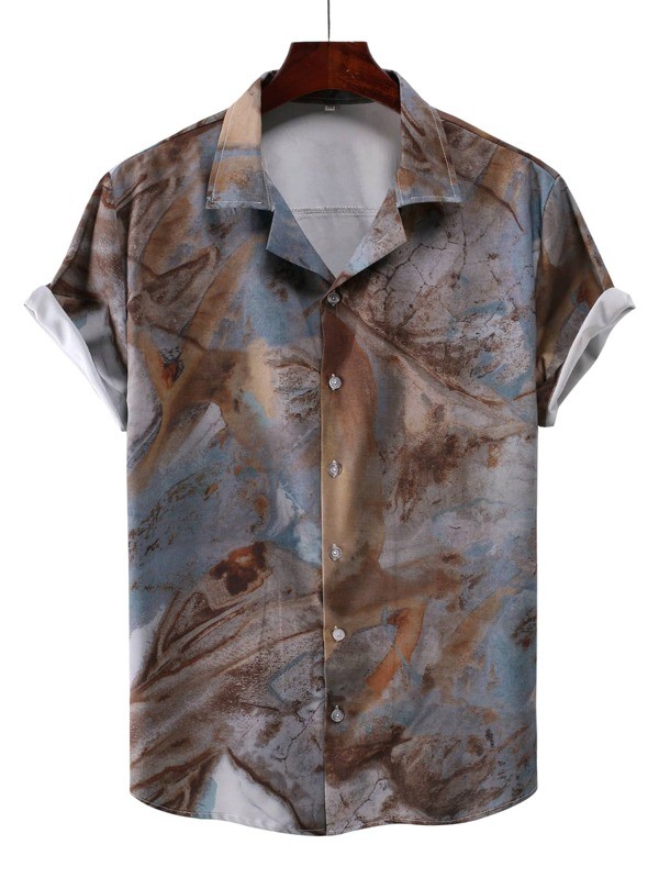 قميص رجالي مشكل بأزرار امامية | شي ان