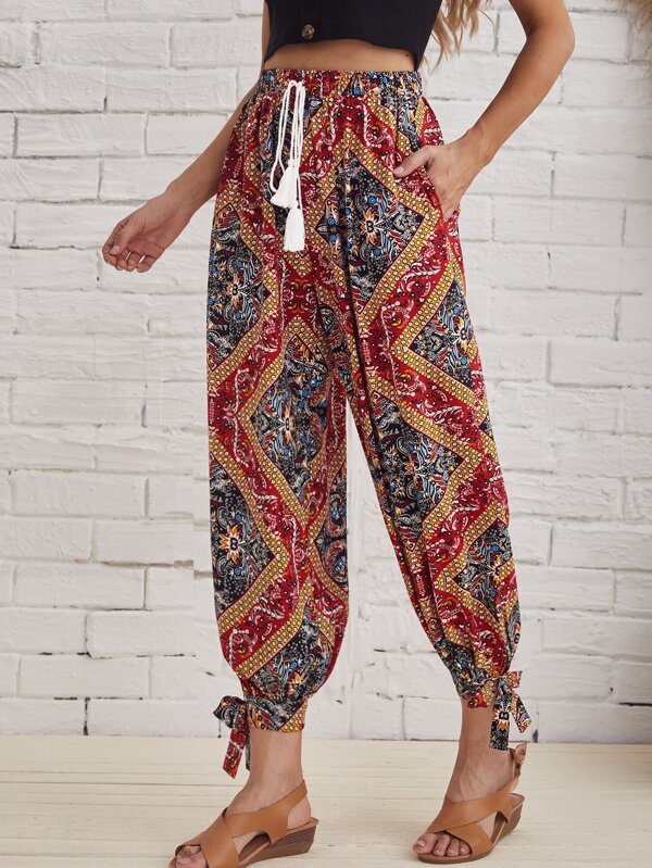 بنطلون ملون برباط علي الخصر ومقاسات مختلفة | شي ان