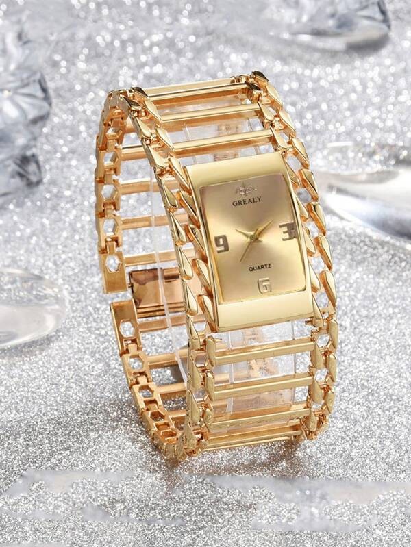 ساعة كوارتز بحزام مجوف ومؤشر مستطيل | شي ان