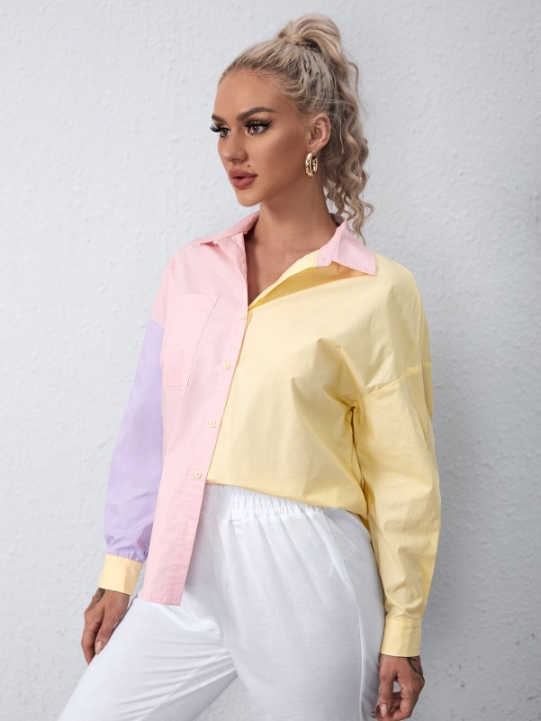 بلوزة بأكتاف مكشوفة وجيب أمامي | شي ان